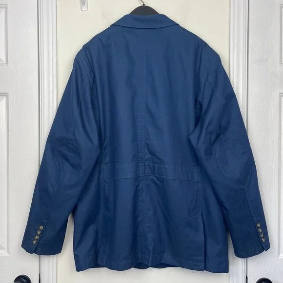 VTG LL Bean Travel Blazer Chore Field Jacket 50L Tall Cotton Canvas Coolmax Blue - Picture 14 of 15